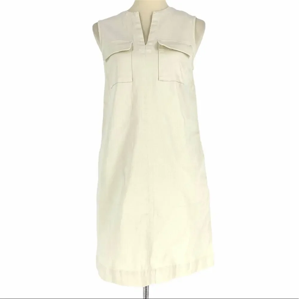 Who What Wear Cotton Sleeveless Dress Cream Women's Size XS NWT - Picture 2 of 6